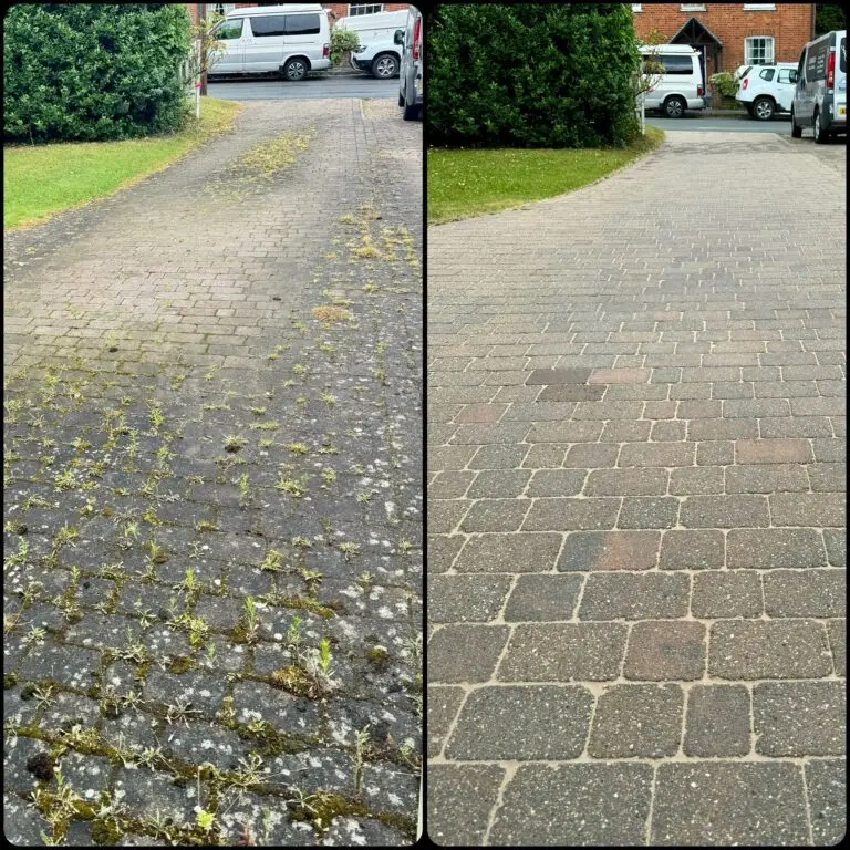A side by side before and after comparison of our work