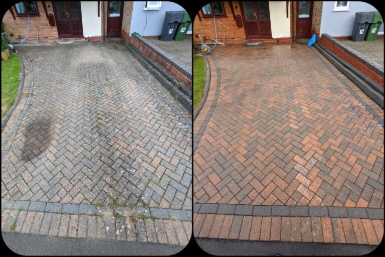 A side by side before and after comparison of our work