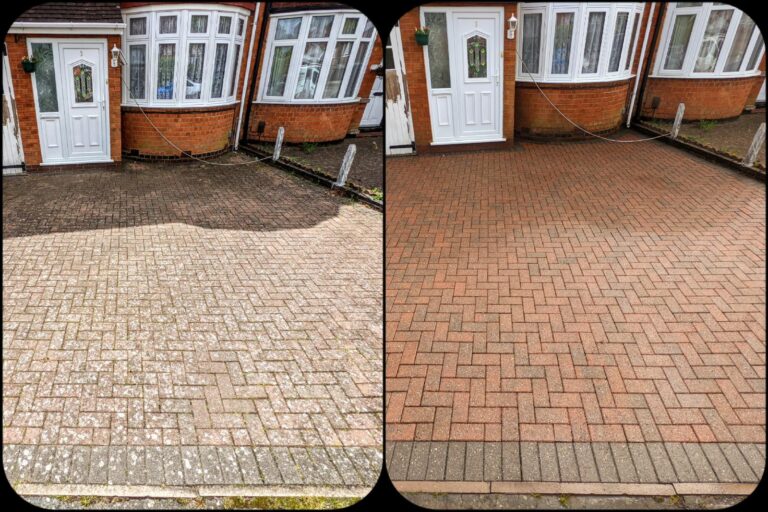 A side by side before and after comparison of our work