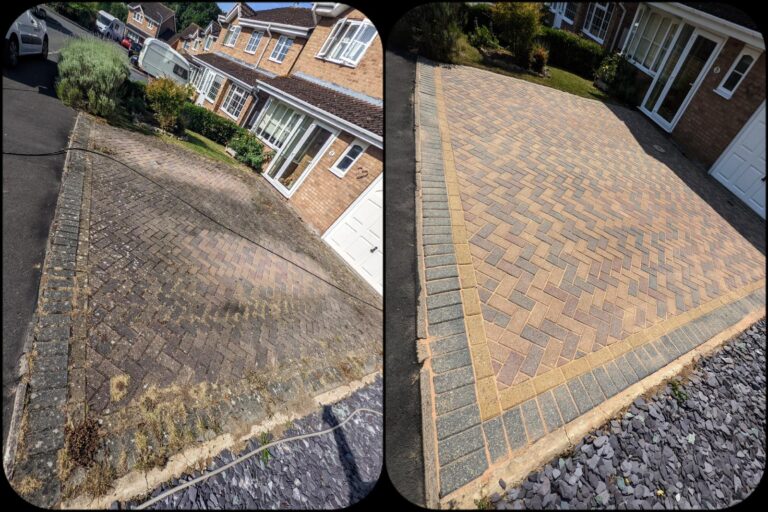 A side by side before and after comparison of our work