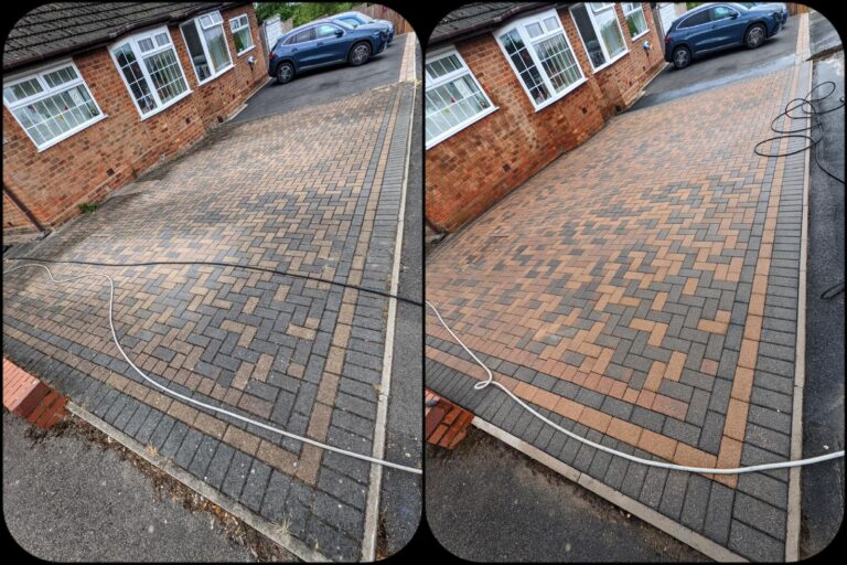 A side by side before and after comparison of our work