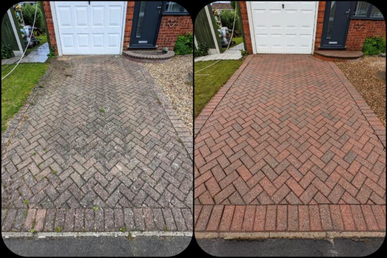 A side by side before and after comparison of our work