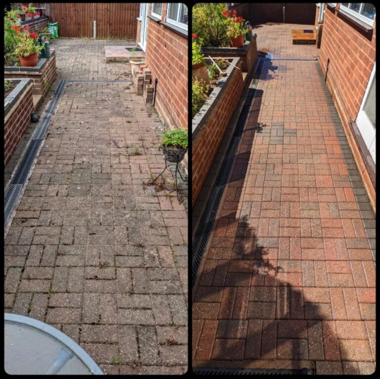 A side by side before and after comparison of our work