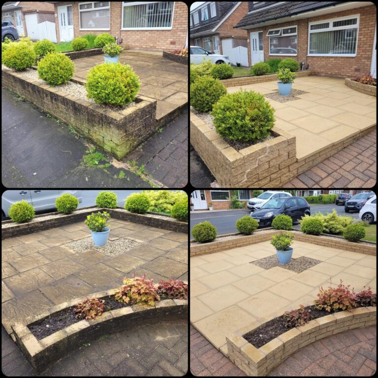 A side by side before and after comparison of our work