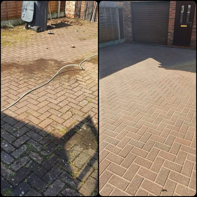 A side by side before and after comparison of our work