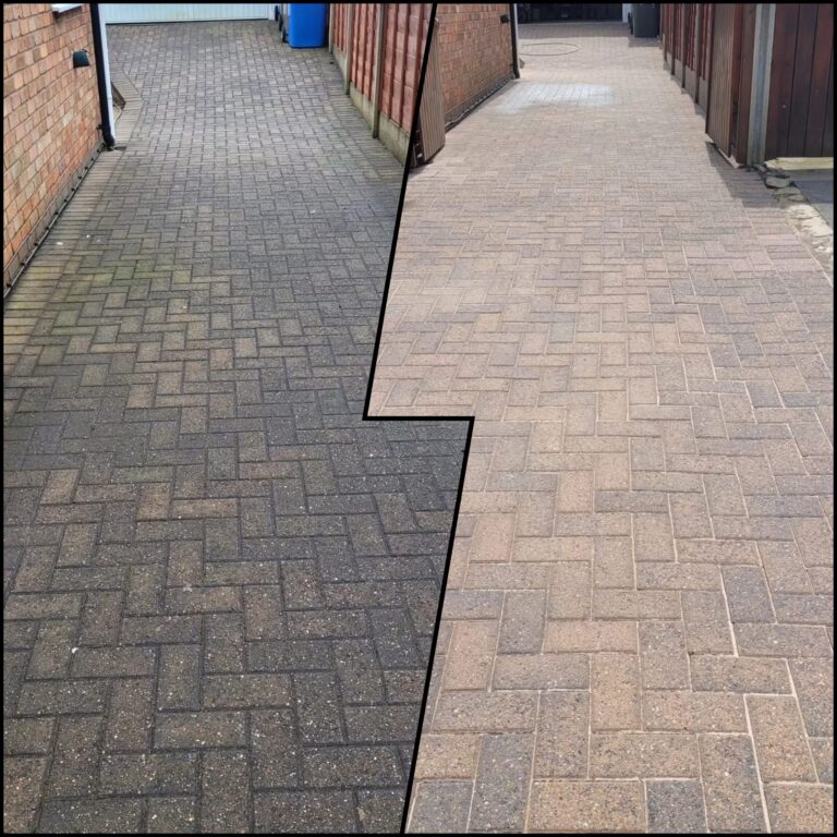 A side by side before and after comparison of our work