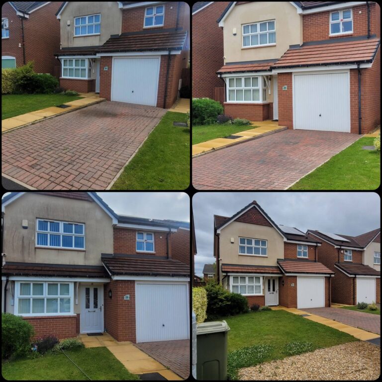 A side by side before and after comparison of our work