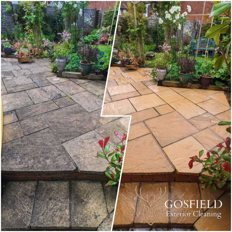 A side by side before and after comparison of our work