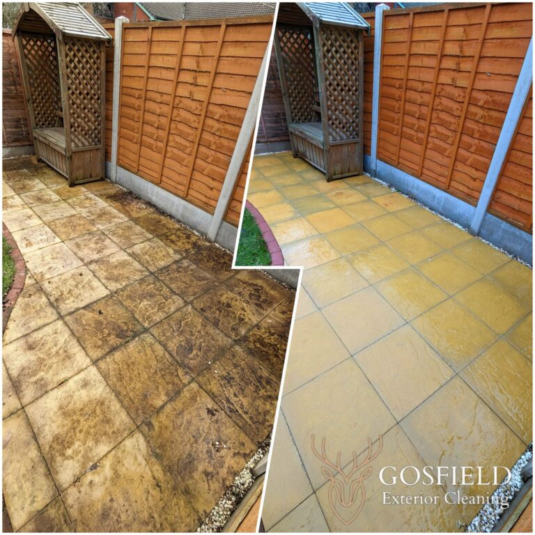 A side by side before and after comparison of our work