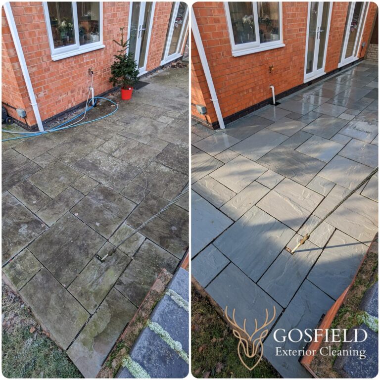 A side by side before and after comparison of our work