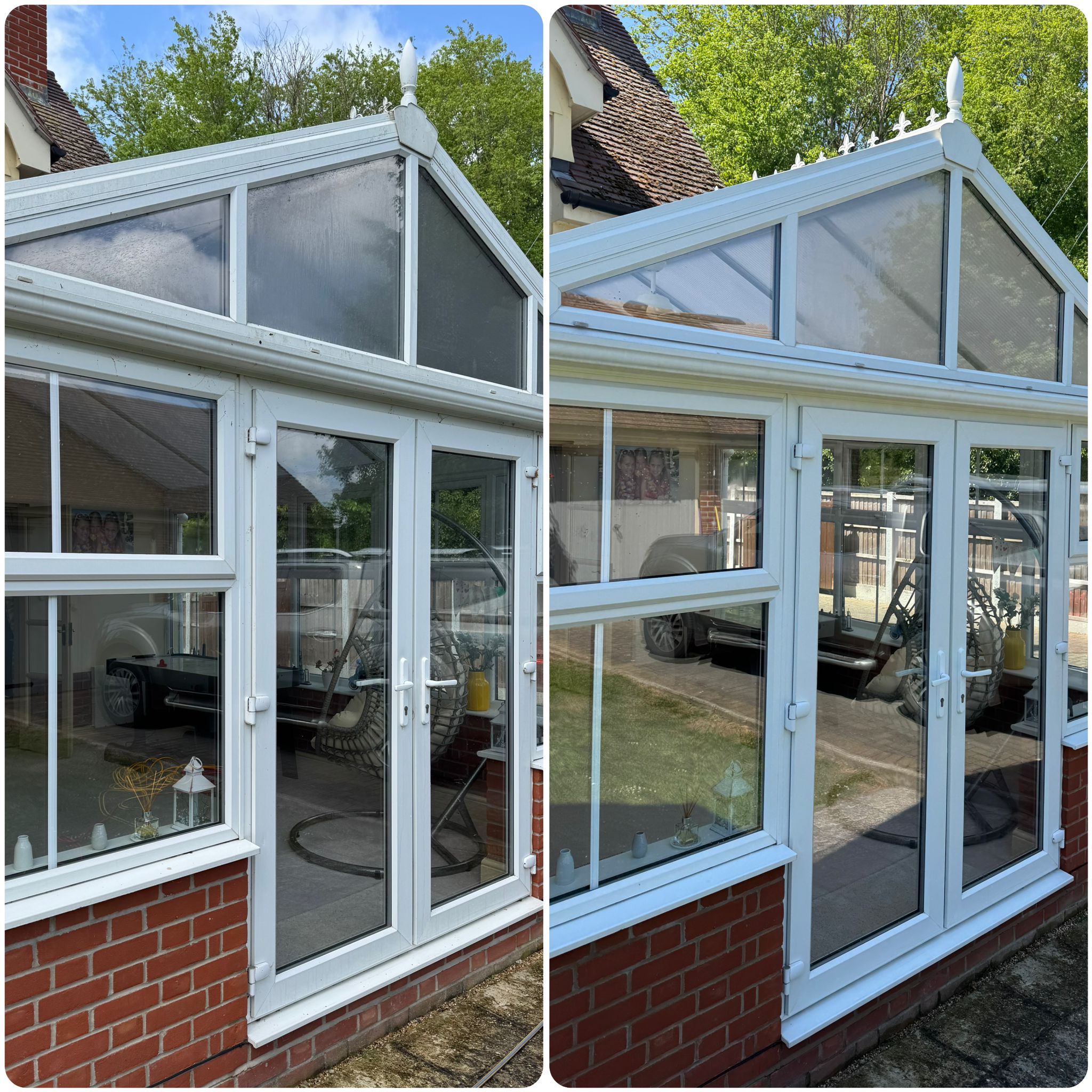 Conservatory exterior cleaning transformation in Felixstowe Suffolk
