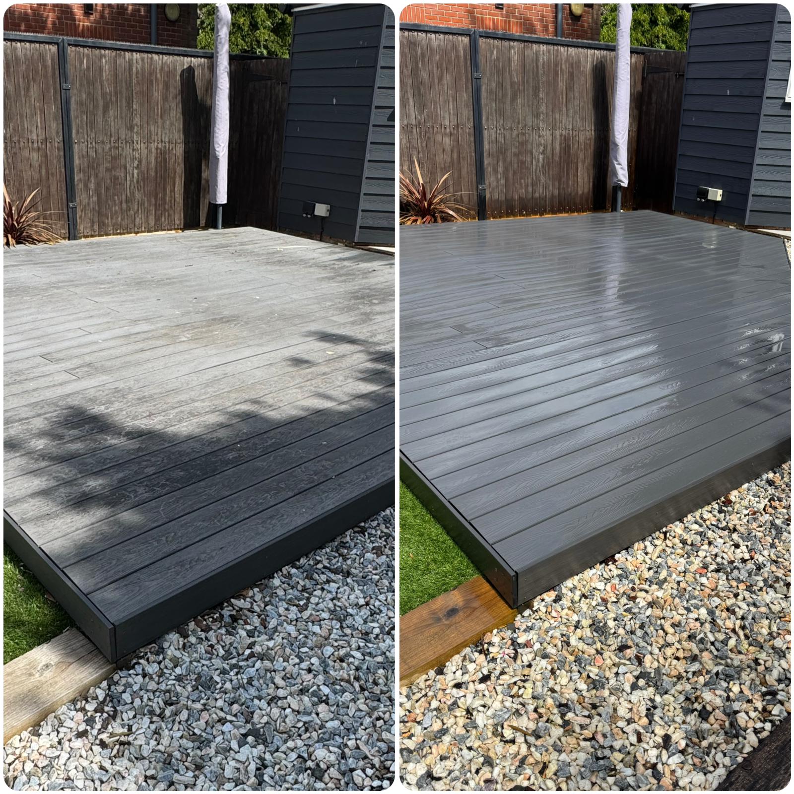 Deck Cleaning Before and After in Ipswich