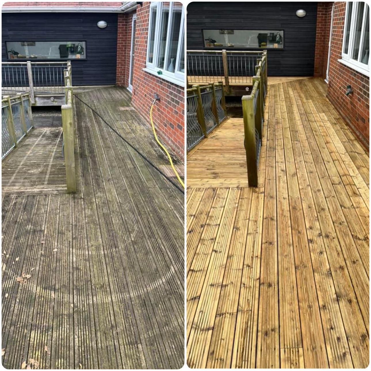 Decking Restoration Before and After in Bury St Edmunds