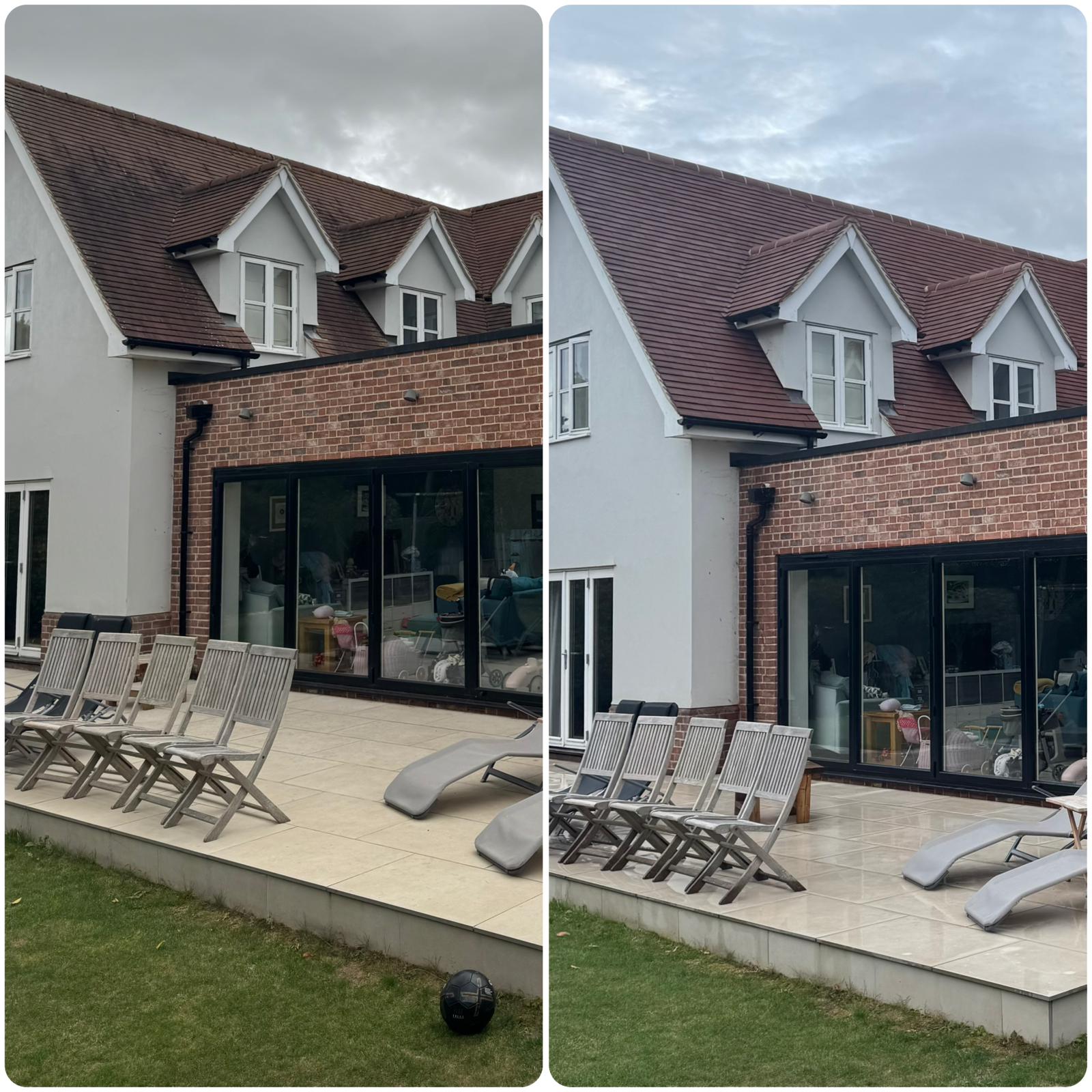 Roof cleaning and exterior improvement at residential property in Rayleigh Essex