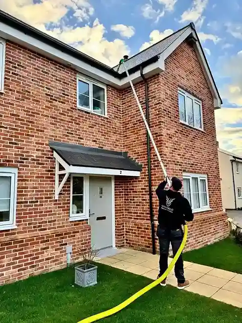 Gutter cleaning carried out using high reach system in Witham Essex